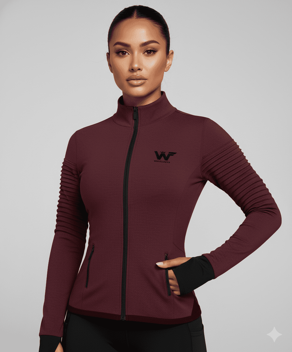 Chaqueta de alforzas vino tinto